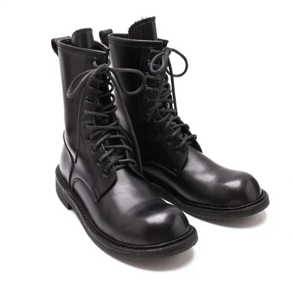 Y's 10 Holes Leather Boots Black About US 7.5 K-118200_001