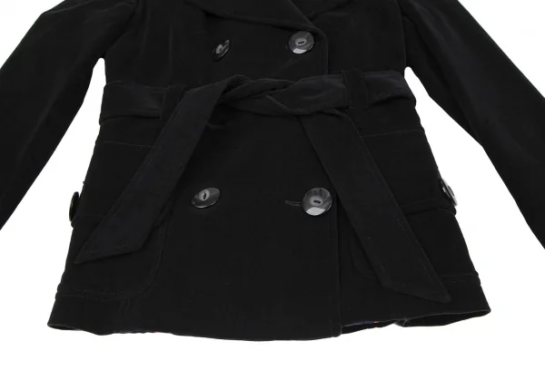 ディーアンドジーD&G ベロア丸襟ピーコート 黒38 K-118201_008