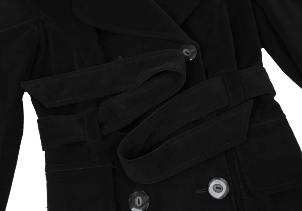 ディーアンドジーD&G ベロア丸襟ピーコート 黒38 K-118201_010