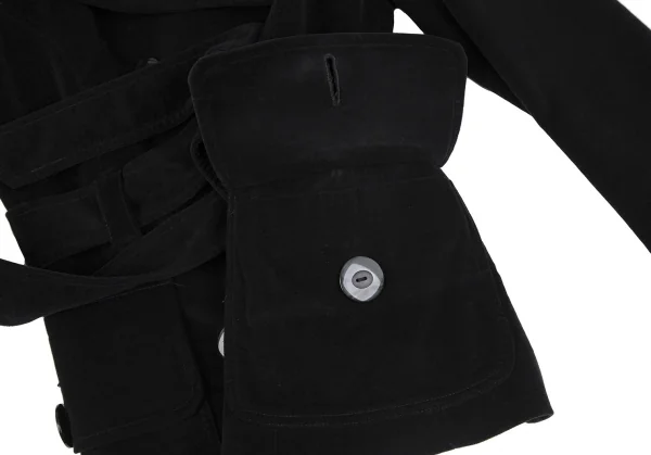 ディーアンドジーD&G ベロア丸襟ピーコート 黒38 K-118201_011