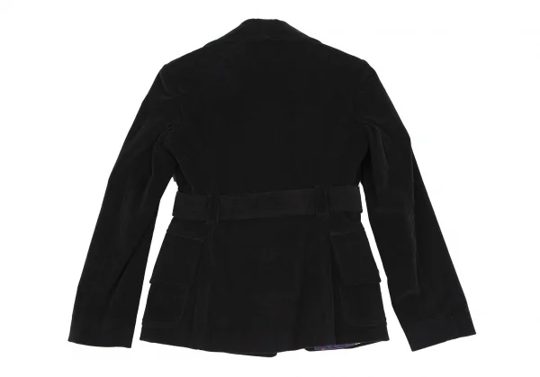 ディーアンドジーD&G ベロア丸襟ピーコート 黒38 K-118201_016