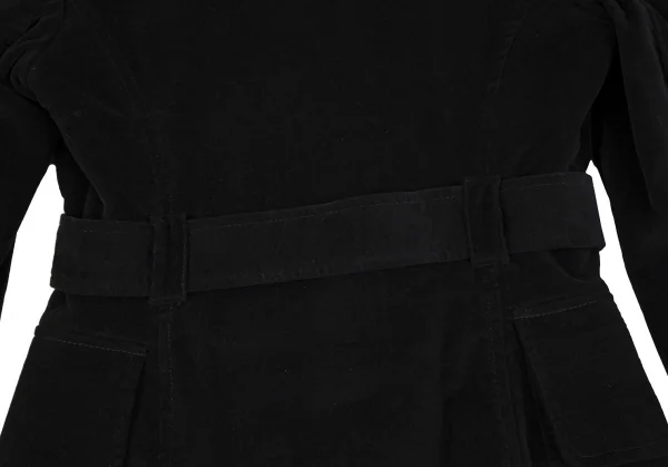 ディーアンドジーD&G ベロア丸襟ピーコート 黒38 K-118201_017