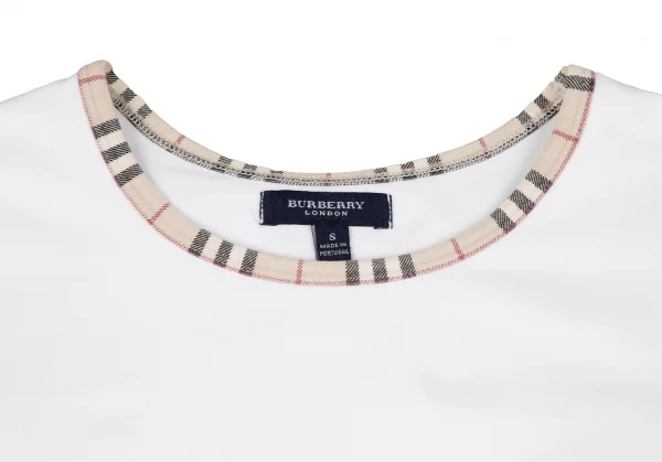 バーバリーBURBERRY LONDON ノバチェックパイピングストレッチTシャツ 白S K-118210_002