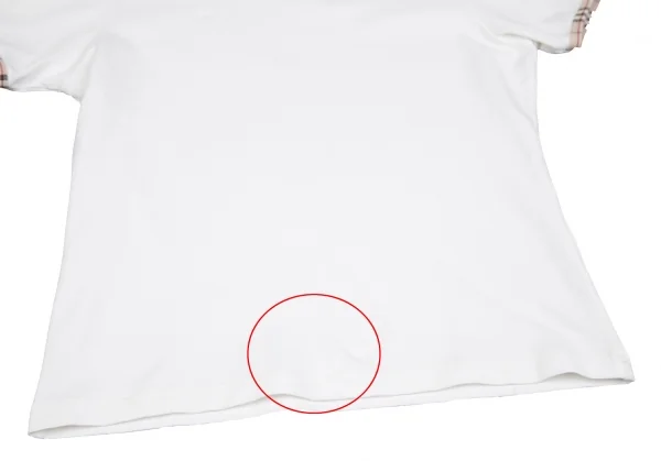 バーバリーBURBERRY LONDON ノバチェックパイピングストレッチTシャツ 白S K-118210_004