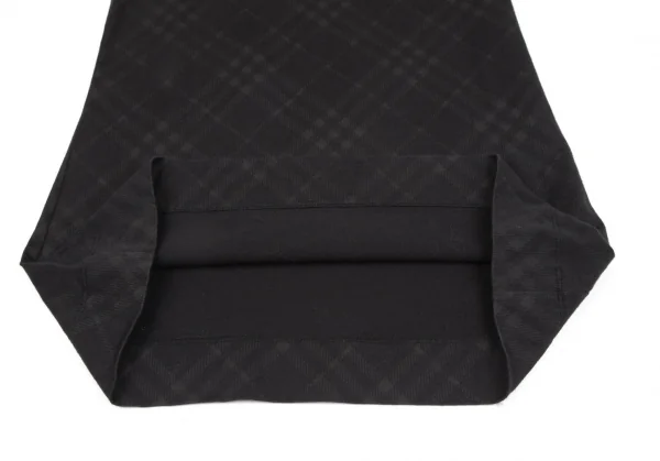バーバリー ブルーレーベルBURBERRY BLUE LABEL チェックプリントギャザーショルダーチュニック 黒38 K-118213_012