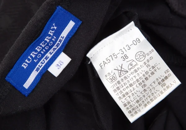 バーバリー ブルーレーベルBURBERRY BLUE LABEL チェックプリントギャザーショルダーチュニック 黒38 K-118213_017