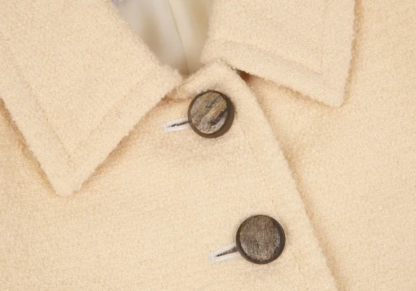 イヴサンローランYves Saint Laurent ボタンデザインツイードシングルジャケット ピンクベージュS K-118215_004