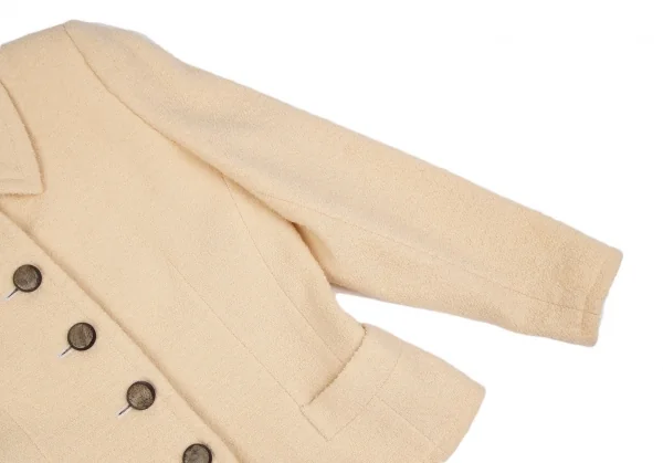 イヴサンローランYves Saint Laurent ボタンデザインツイードシングルジャケット ピンクベージュS K-118215_005