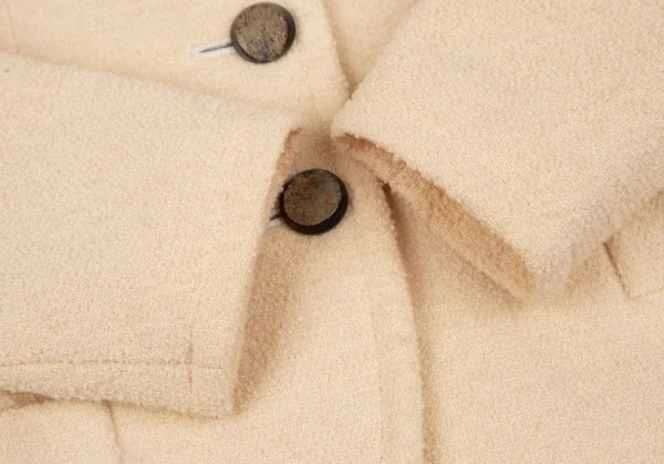 イヴサンローランYves Saint Laurent ボタンデザインツイードシングルジャケット ピンクベージュS K-118215_006