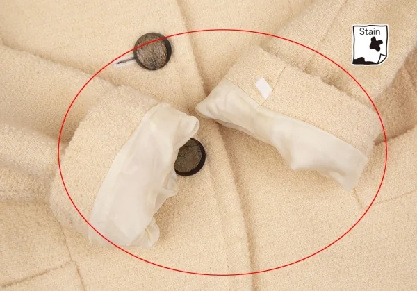 イヴサンローランYves Saint Laurent ボタンデザインツイードシングルジャケット ピンクベージュS K-118215_007