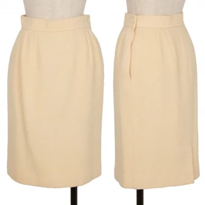 イヴサンローランYves Saint Laurent ツイード台形スカート ピンクベージュ