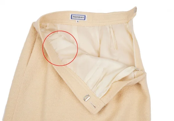 イヴサンローランYves Saint Laurent ツイード台形スカート ピンクベージュS K-118216_005