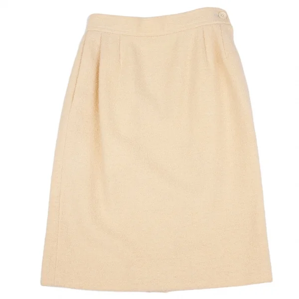 イヴサンローランYves Saint Laurent ボタンデザインツイードシングルセットアップスーツ ピンクベージュS K-118217_013