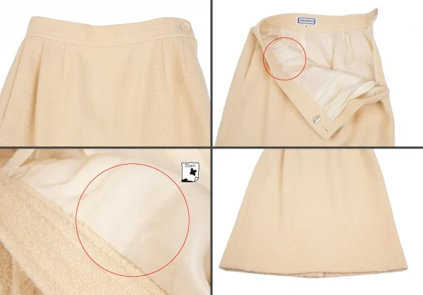 イヴサンローランYves Saint Laurent ボタンデザインツイードシングルセットアップスーツ ピンクベージュS K-118217_014