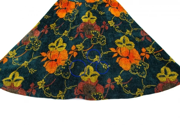 ケンゾーKENZO ボタニカルプリントベロアスカート 深緑他M K-118221_005