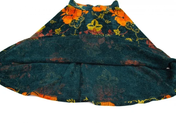 ケンゾーKENZO ボタニカルプリントベロアスカート 深緑他M K-118221_009