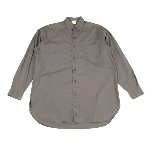 Yohji Yamamoto POUR HOMME Buttonhole Switching Design Shirt Grey S-M K-118223_001