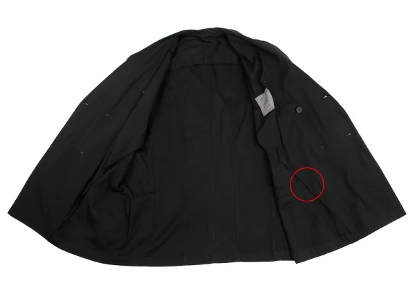 ヨウジヤマモト プールオムYohji Yamamoto POUR HOMME最初期 コットンショールカラーダブルジャケット 黒M K-118224_012
