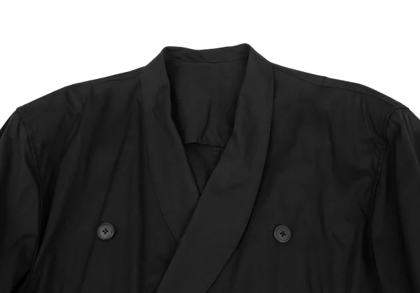 ヨウジヤマモト プールオムYohji Yamamoto POUR HOMME最初期 コットンショールカラーダブルジャケット 黒M K-118224_002