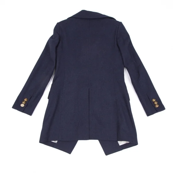ヴィヴィアンウエストウッドマンVivienne Westwood MAN ドレープネックウールポリコート 紺44 K-118238_013
