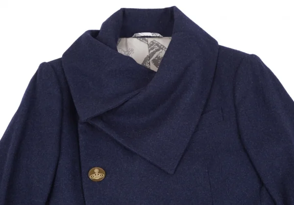 ヴィヴィアンウエストウッドマンVivienne Westwood MAN ドレープネックウールポリコート 紺44 K-118238_002