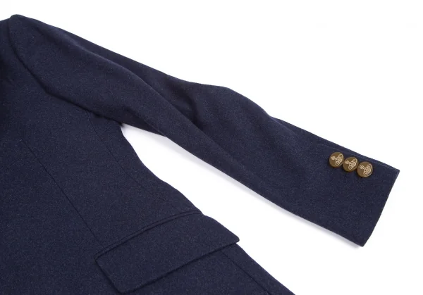 ヴィヴィアンウエストウッドマンVivienne Westwood MAN ドレープネックウールポリコート 紺44 K-118238_005