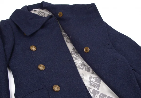 ヴィヴィアンウエストウッドマンVivienne Westwood MAN ドレープネックウールポリコート 紺44 K-118238_009