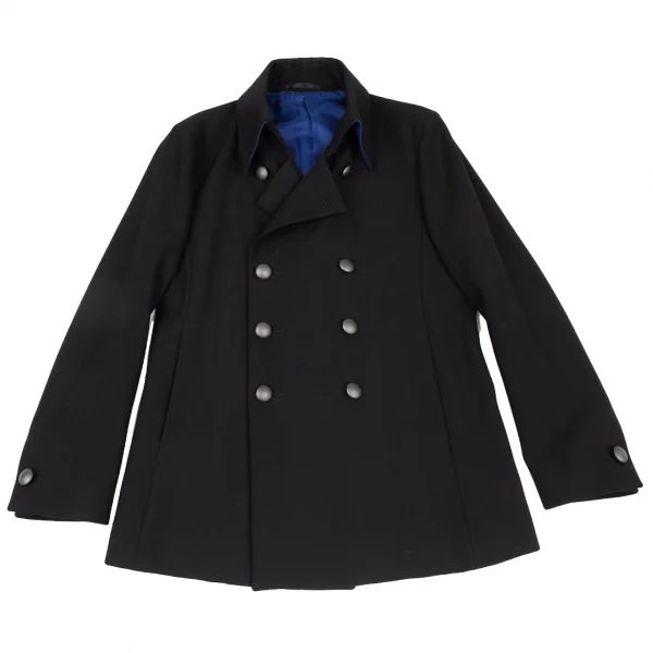 アニエスベーオムagnes b. homme ウールサージシャドーヘリンボーンナポレオンジャケット 黒50 K-118240_001