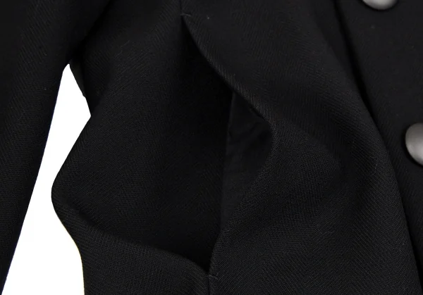 アニエスベーオムagnes b. homme ウールサージシャドーヘリンボーンナポレオンジャケット 黒50 K-118240_010