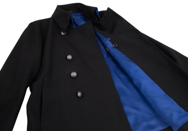 アニエスベーオムagnes b. homme ウールサージシャドーヘリンボーンナポレオンジャケット 黒50 K-118240_011