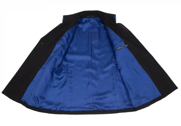 アニエスベーオムagnes b. homme ウールサージシャドーヘリンボーンナポレオンジャケット 黒50 K-118240_012