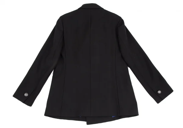 アニエスベーオムagnes b. homme ウールサージシャドーヘリンボーンナポレオンジャケット 黒50 K-118240_013