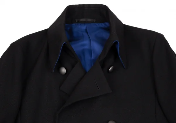 アニエスベーオムagnes b. homme ウールサージシャドーヘリンボーンナポレオンジャケット 黒50 K-118240_002