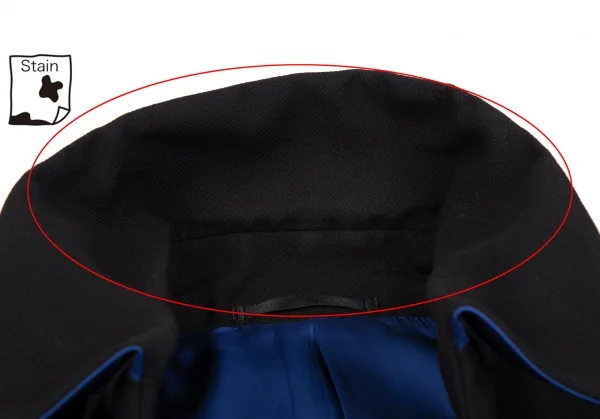 アニエスベーオムagnes b. homme ウールサージシャドーヘリンボーンナポレオンジャケット 黒50 K-118240_003