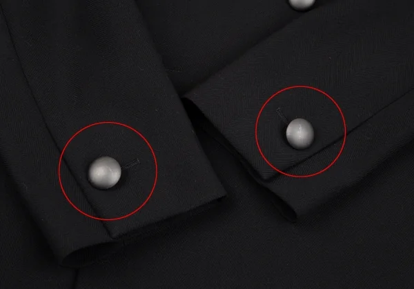 アニエスベーオムagnes b. homme ウールサージシャドーヘリンボーンナポレオンジャケット 黒50 K-118240_006