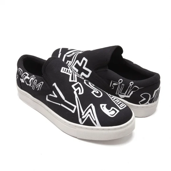 ワイズY's × FILIPE=JARDIM フィリペ・ジャルジン グラフィックロゴスリッポンスニーカー 黒白4(24cm位） K-118247_001
