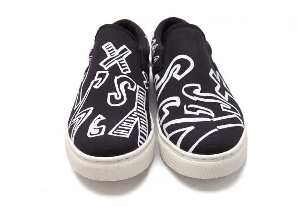 ワイズY's × FILIPE=JARDIM フィリペ・ジャルジン グラフィックロゴスリッポンスニーカー 黒白4(24cm位） K-118247_002