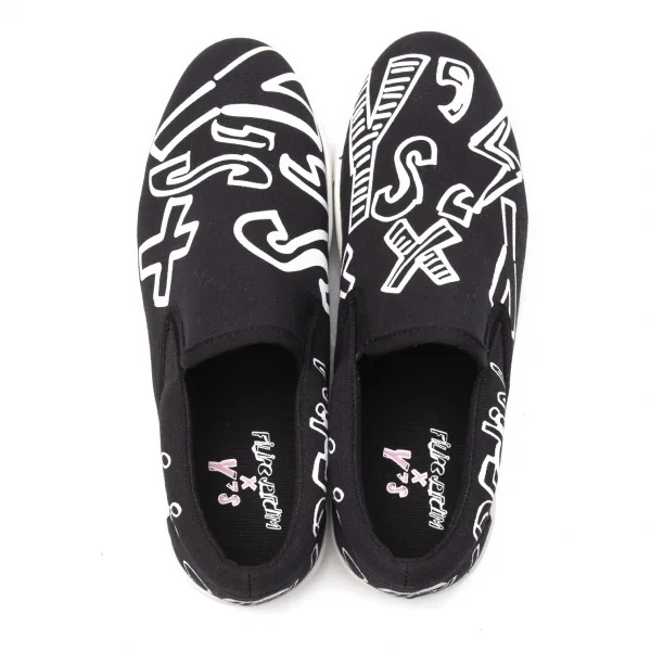 ワイズY's × FILIPE=JARDIM フィリペ・ジャルジン グラフィックロゴスリッポンスニーカー 黒白4(24cm位） K-118247_008