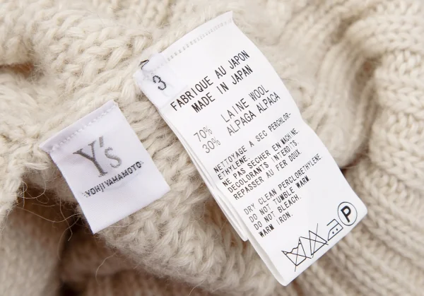 ワイズY's アルパカ混フリンジタートルネックロングニットセーター ベージュ3 K-118259_014