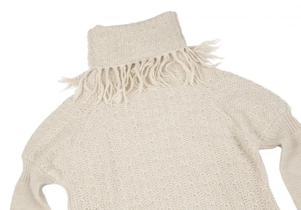 ワイズY's アルパカ混フリンジタートルネックロングニットセーター ベージュ3 K-118259_003