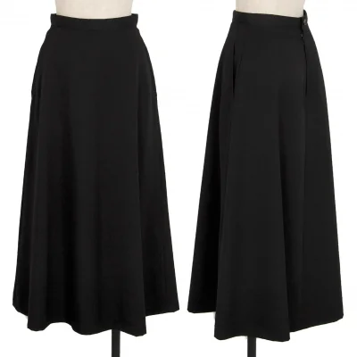 トリココムデギャルソンtricot COMME des GARCONS ウールギャバAラインスカート 黒