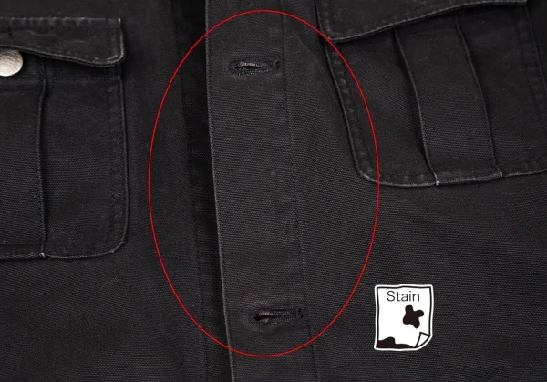 バーバリー ブラックレーベルBURBERRY BLACK LABEL コットンキャンバス半袖ジャケット 黒M K-118278_010