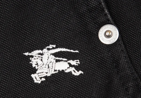 バーバリー ブラックレーベルBURBERRY BLACK LABEL コットンキャンバス半袖ジャケット 黒M K-118278_013