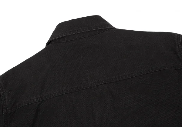 バーバリー ブラックレーベルBURBERRY BLACK LABEL コットンキャンバス半袖ジャケット 黒M K-118278_016