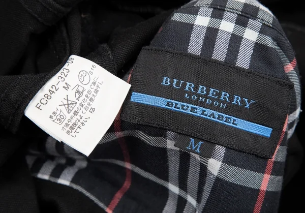 バーバリー ブラックレーベルBURBERRY BLACK LABEL コットンキャンバス半袖ジャケット 黒M K-118278_018