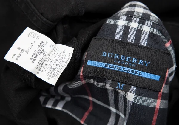 バーバリー ブラックレーベルBURBERRY BLACK LABEL コットンキャンバス半袖ジャケット 黒M K-118278_019