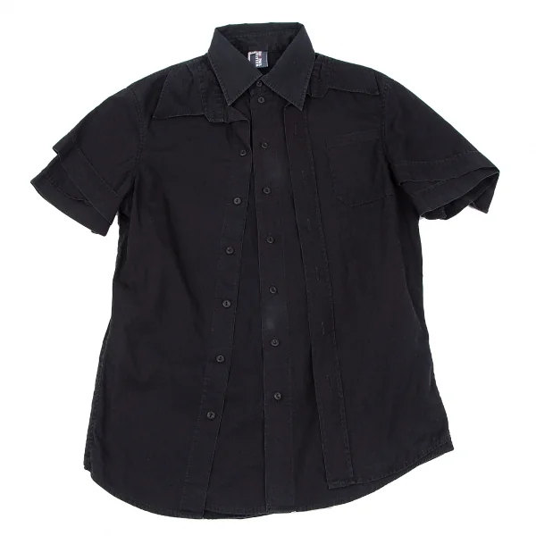 Jean's Paul GAULTIER Layered Short Sleeve Shirt Black 48 K-118281_001