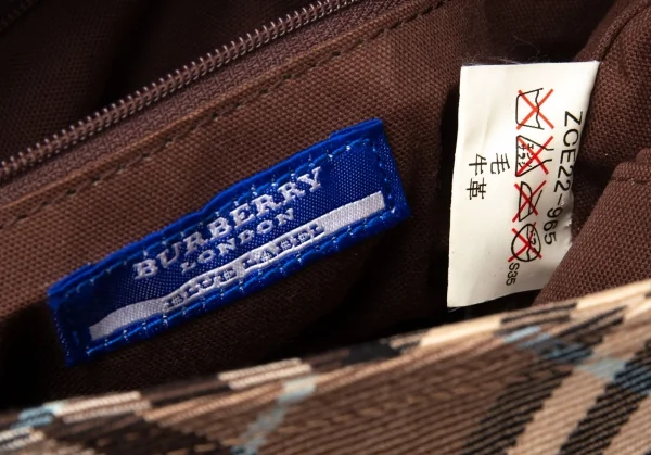 バーバリー ブルーレーベルBURBERRY BLUE LABEL バイアスノバチェックショルダーポーチ モカ K-118286_014