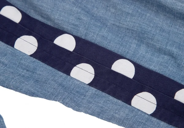 コムデギャルソン オムドゥCOMME des GARCONS HOMME DEUX 袖ドットラインシャンブレーシャツ 水色XS K-118298_004