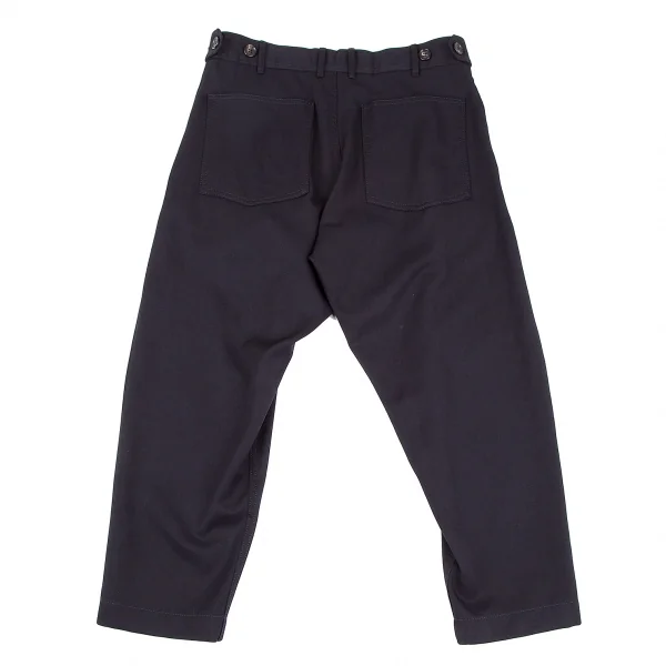 コムデギャルソン オムドゥCOMME des GARCONS HOMME DEUX ウールギャバサイドシンチパンツ 紺XS K-118299_010